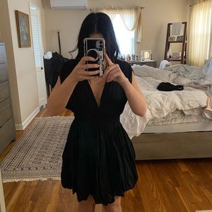 Religion black embroidered skull dress